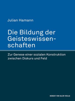 cover image of Die Bildung der Geisteswissenschaften